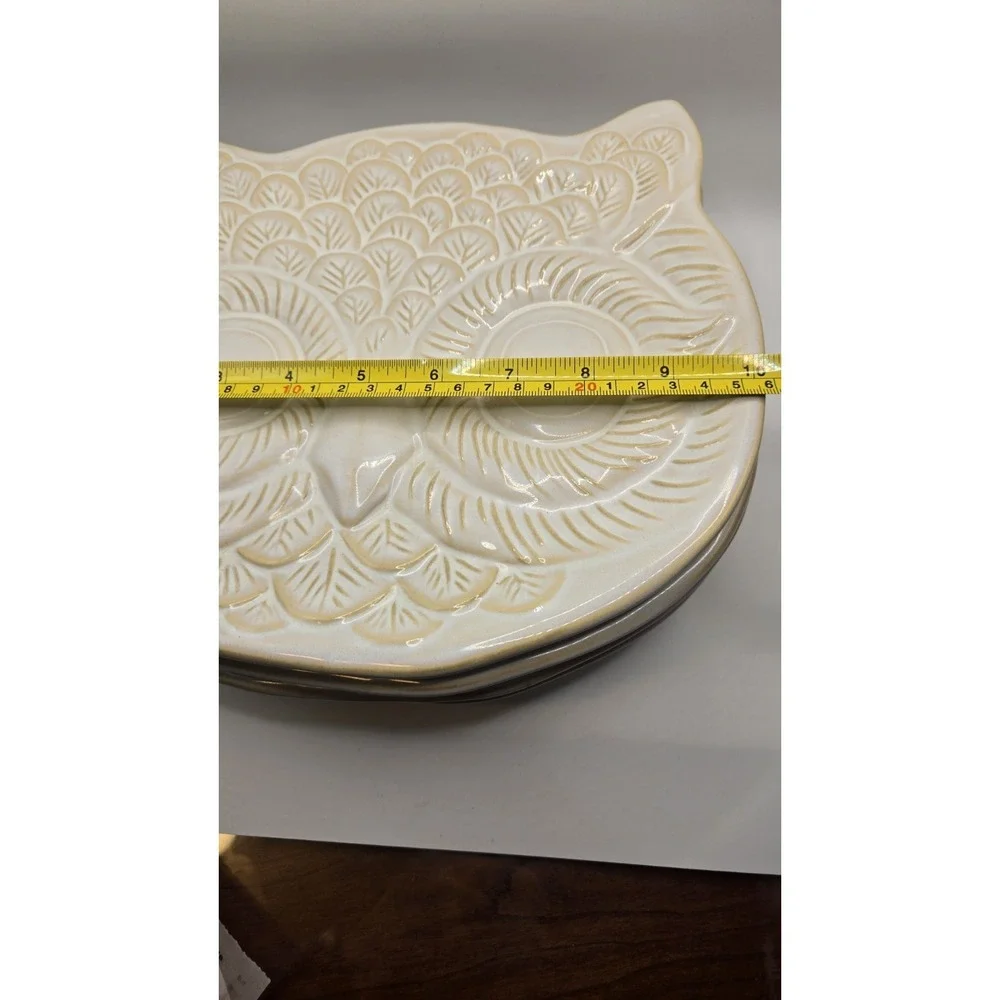 Set 6 Pottery Barn EMBOSSED OWL 10